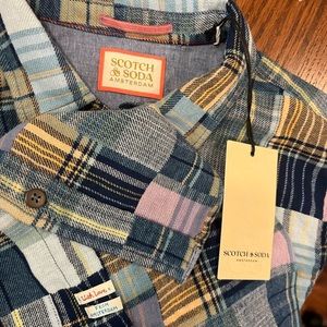 NWT Scotch & Soda Men’s Plaid Flannel Shirt